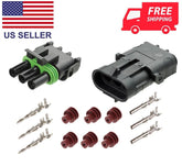 NOVOPARTS Weather Pack 3 Pin Sealed Connector Kit 14-16 AWG 1 Complete Kit